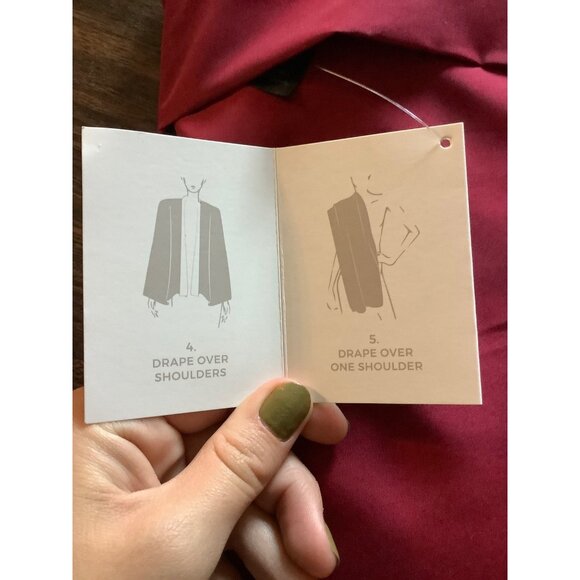 Chico's 5-Way Wrap Versatile Scarf & Shawl Deep Red NEW NWT Sophisticated NIB OS - Picture 7 of 7